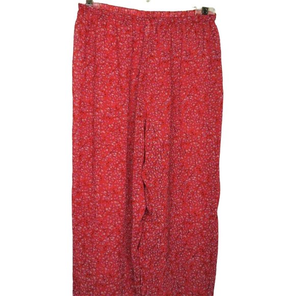 Vintage 90s Y2K Josie Natori Red Hearts Pajama PJ Pants Sheer Pajama Sleepwear - Picture 8 of 9